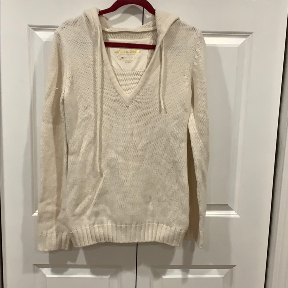Hooded knit sweater